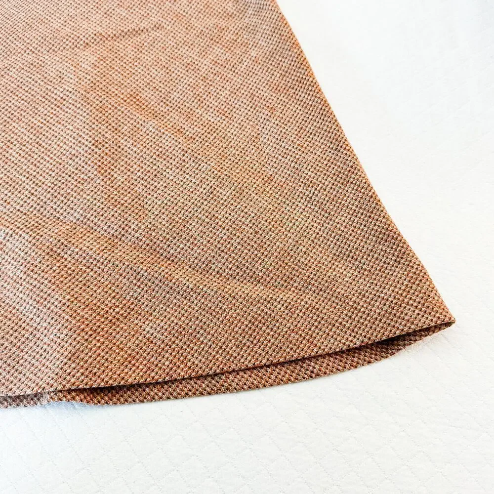 Bagatelle Houndstooth Woven Tweed Wool Skirt Brown/Orange SZ10